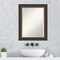 Beveled Wood Bathroom Wall Mirror, Cyprus Walnut Narrow Frame
